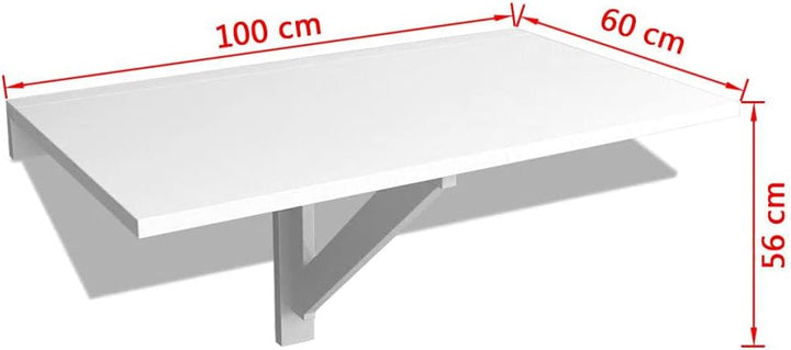 TEWTX7 Spanplatte Wandklapptisch mit Dreieckige Halterung Wandtisch Küchentisch Kinder-Schreibtisch