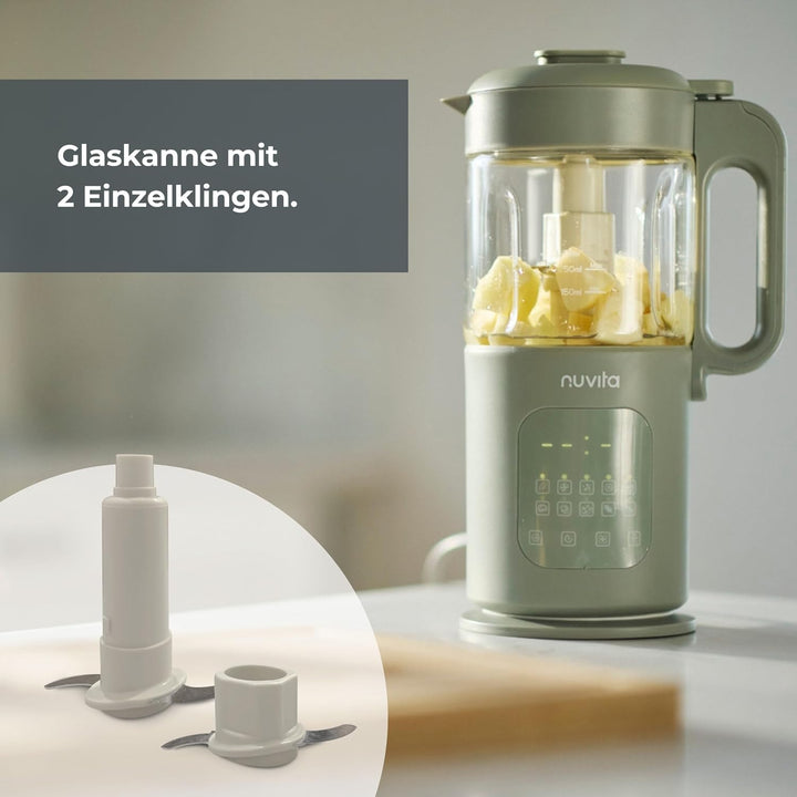 Nuvita Magic Pappa 7-in-1 Multifunktionaler Babynahrungszubereiter – Dämpft, Pürieren, Zerkleinert,