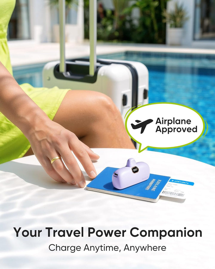 Kuulaa Power Bank 5000mAh, Mini Power Bank Powerbank Schnellladung Kleiner Süsser Akkupack Kompatibe