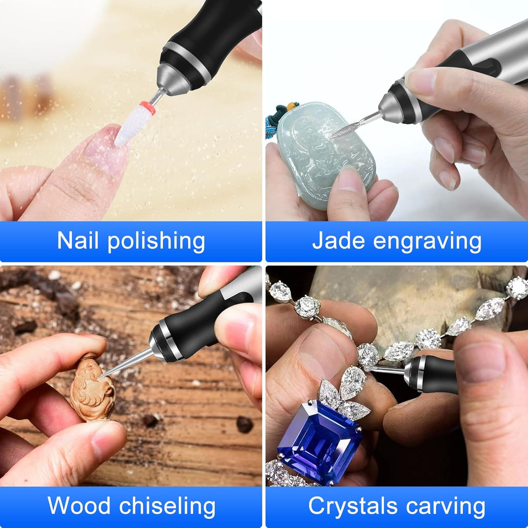 Euakee USB wiederaufladbarer Gravierstift, Mini Electric DIY Engraver Cordless Rotary Tools, tragbar