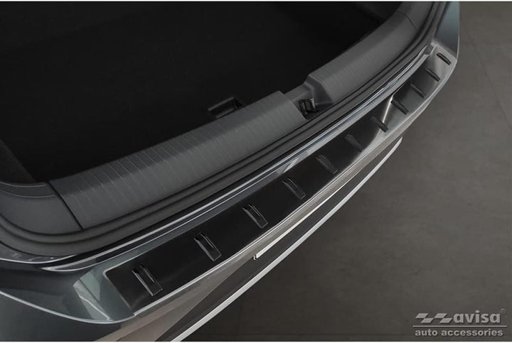 Avisa Schwarz Edelstahl Heckstossstangenschutz kompatibel mit Volkswagen T-ROC & T-ROC Cabrio 2017-2