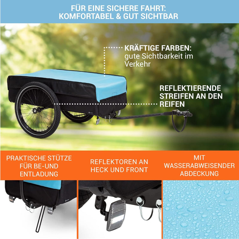 Klarfit Companion Fahrradanhänger - Lastenanhänger Fahrrad mit grosser Ladefläche: 42 x 63 cm (BxT),