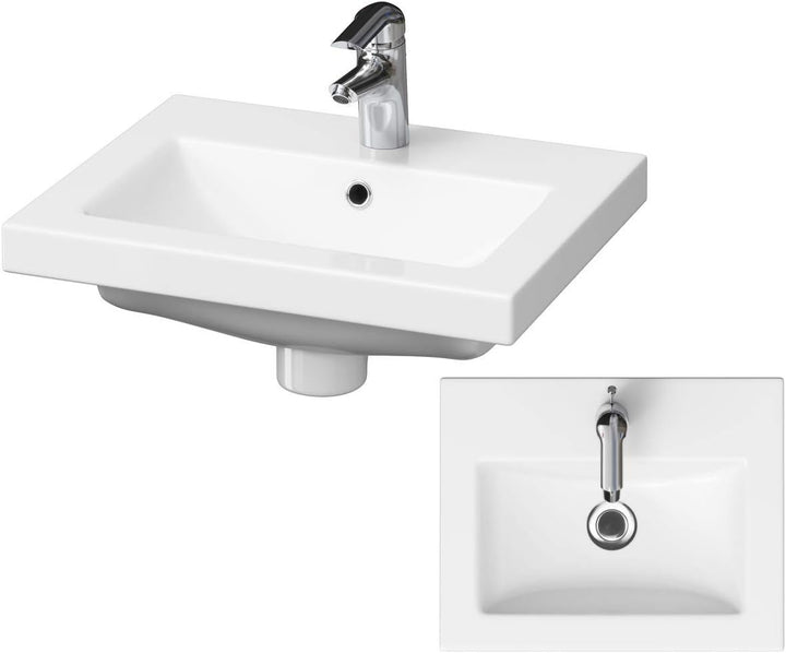 VBChome Waschtischunterschrank 50 cm Badmöbel Waschbecken mit Unterschrank 2 Schubladen Nussbaum, 50