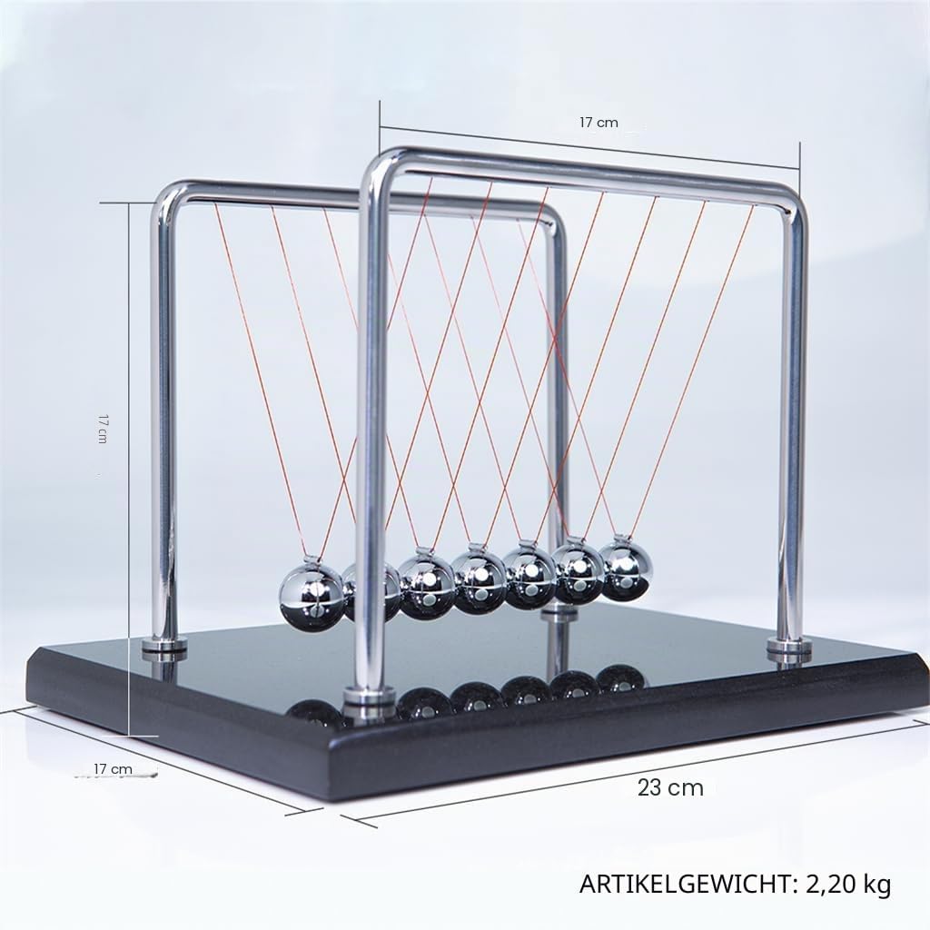 CERROPI Newton Cradle | Newton Pendel Hochwertig | Kugelstosspendel Unendlich mit 7 Kuglen | Klassic