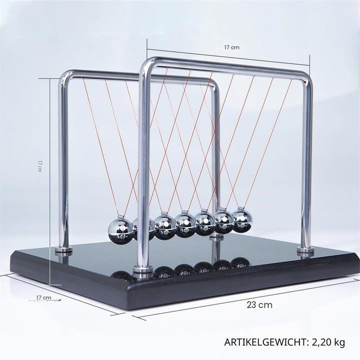 CERROPI Newton Cradle | Newton Pendel Hochwertig | Kugelstosspendel Unendlich mit 7 Kuglen | Klassic