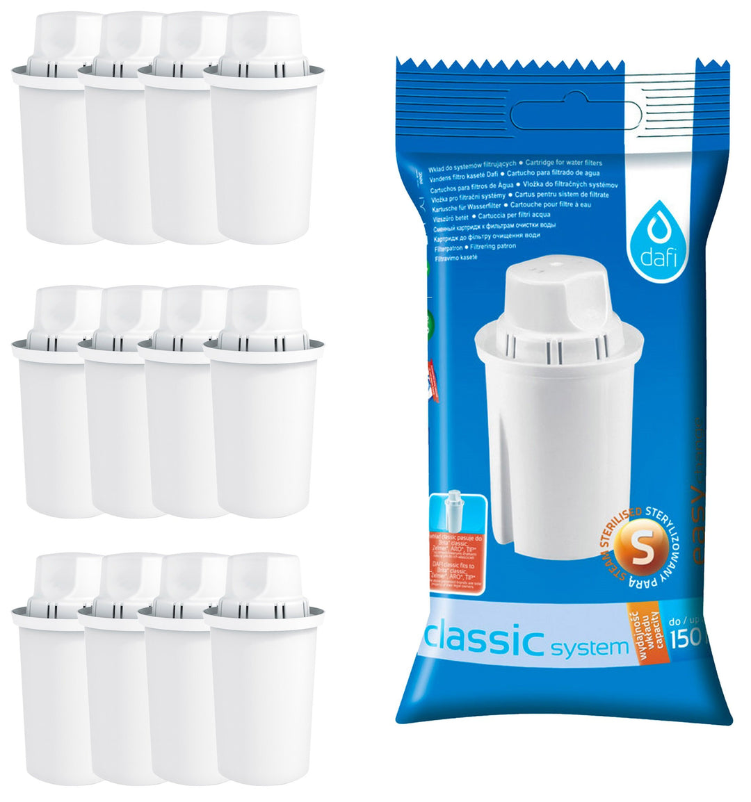 Pack 12 Dafi Classic Filterkartuschen (kompatibel mit Brita Classic® und Dafi Classic®)