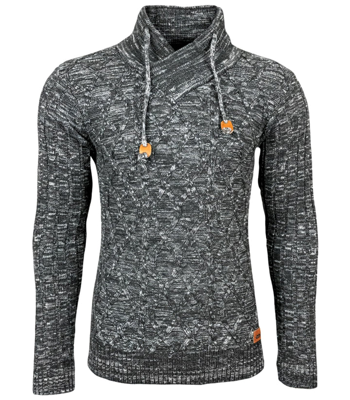 Subliminal Mode Herren-Pullover, Grobstrick, Stehkragen, Basic-Stil, Strickpullover, Winter, Rundhal