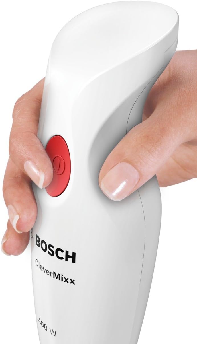 Bosch Stabmixer CleverMixx MSM24100, 400 W, Mixfuss Edelstahl, Mix-/Messbecher, 4 Klingen, weiss, MS