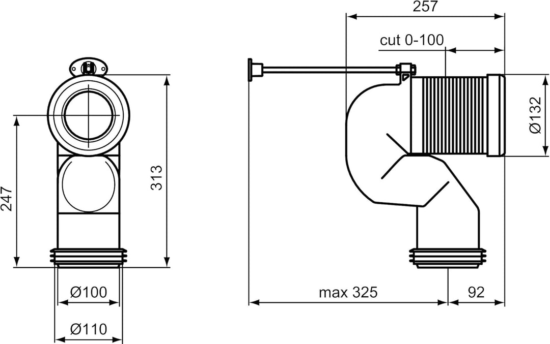 Ideal Standard T002667 WC-Anschlussstutzen