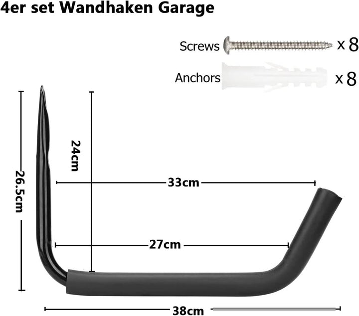 Vlio Wandhaken Garage Schwerlast-Gerätehalter Leiter Haken, Storage Hanger Organizer für Kajaks Leit