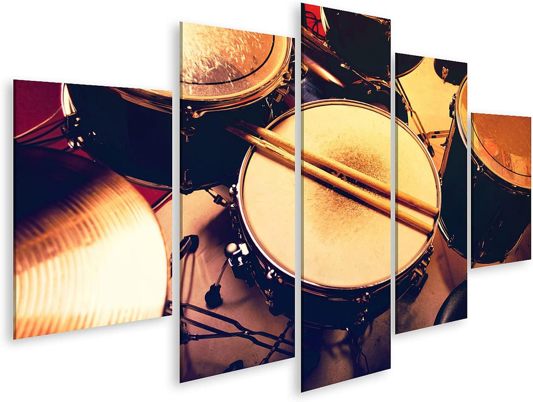 islandburner Bild auf Leinwand Schlagzeug Drumsticks Kinderzimmer Jugendzimmer Studio Musikschule Bi