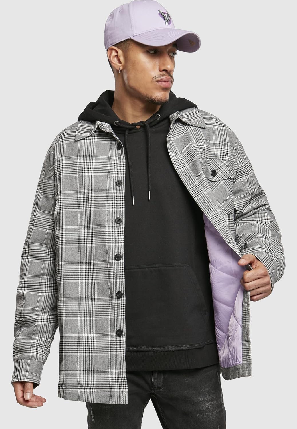 Cayler & Sons Herren Plaid Out Quilted Shirt Jacket M black/white, M black/white