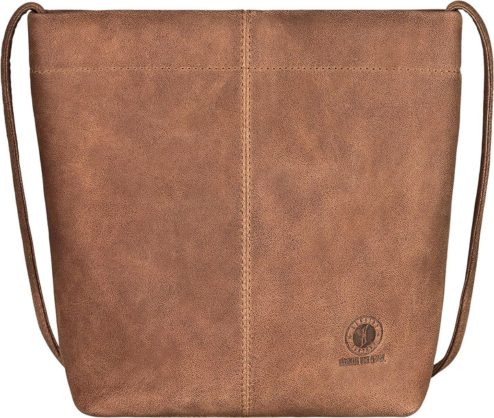 Klondike Nora Beuteltasche Leder Gross für Damen, Schultertasche Damentasche Handtasche Braun, Braun