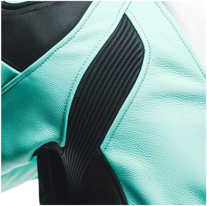 Dainese Mirage 2-Teiler Damen Motorrad Lederkombi (Black/Gray/Green,44), 44