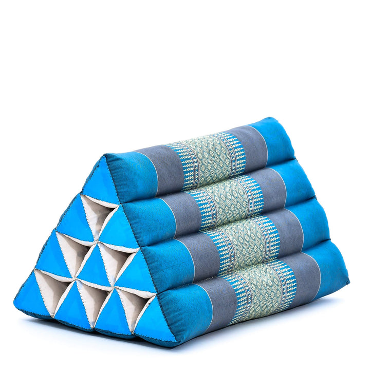 Leewadee Thai Dreieckskissen 50 x 33 x 33 cm - Feste Kapok Rückenstütze für Lesen, Bett, Sofa & Bode