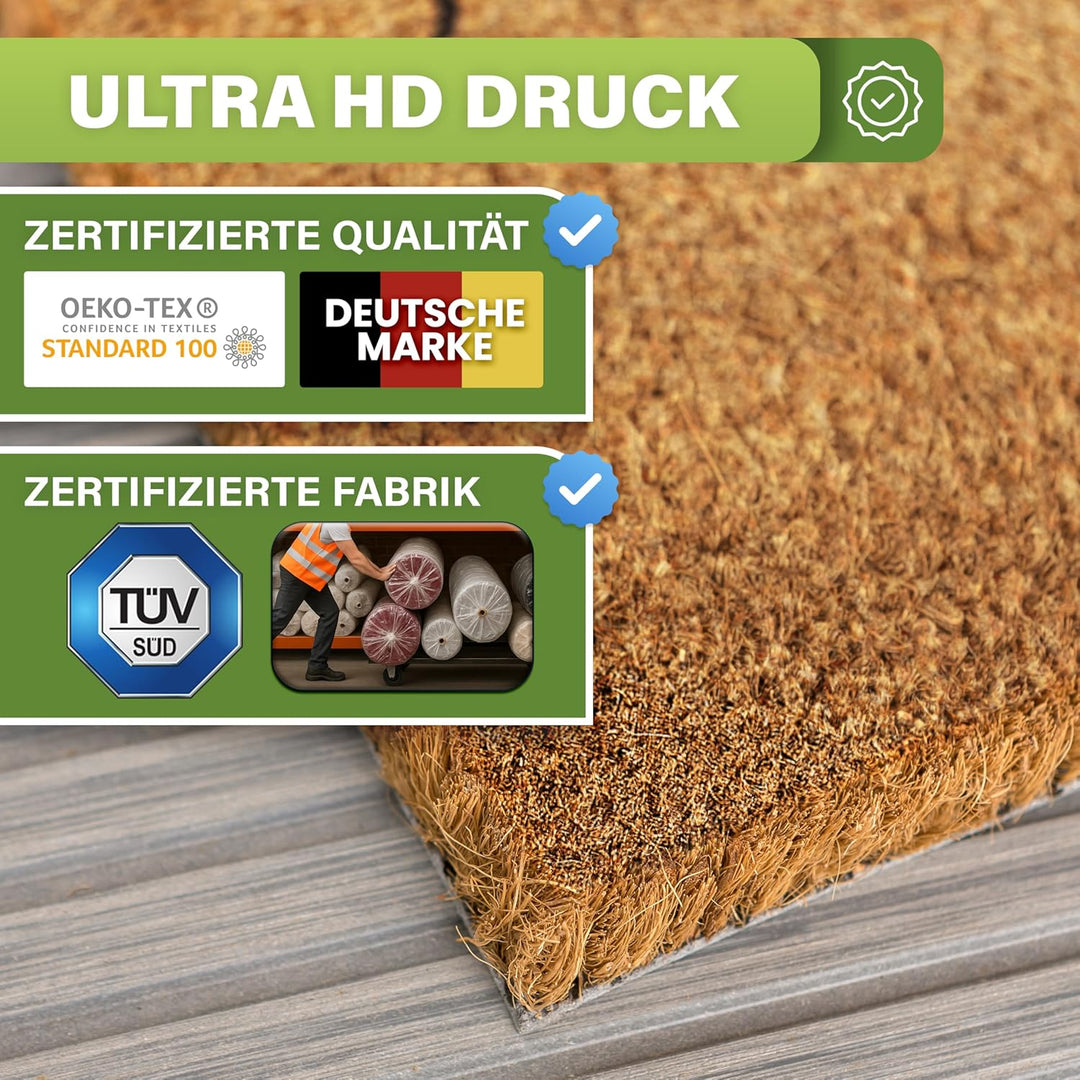 Bodenständig® Fussmatte Kokos [Wetterfest] - extrem robust - Fussabtreter aussen - die Kokosmatte Fu