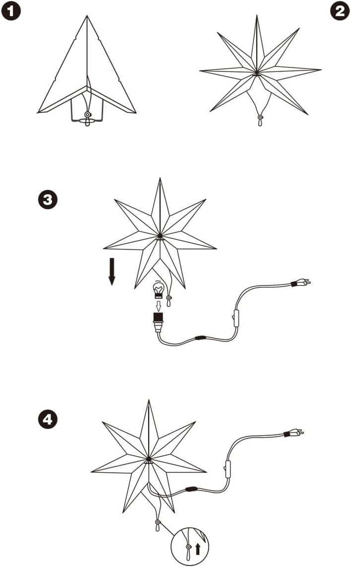 SALCAR 55cm LED Papierstern Beleuchtet zum Aufhängen, Advents Leuchtstern Fenster mit Warmweiss E14