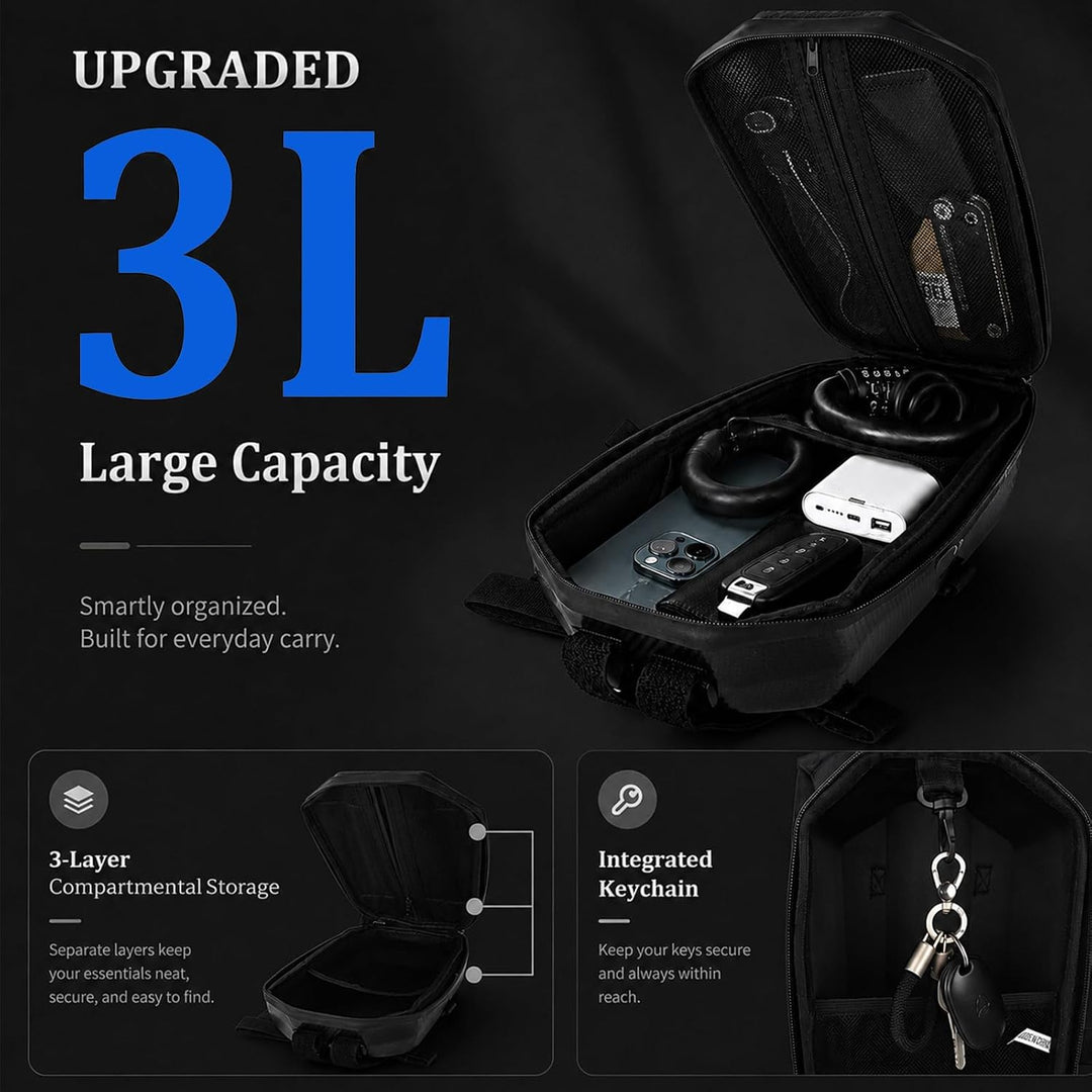 4L Scooter Tasche, Lenkertasche Wasserfest für Roller, Front Tube Bag Gross, Hart Eva E Scooter Leic