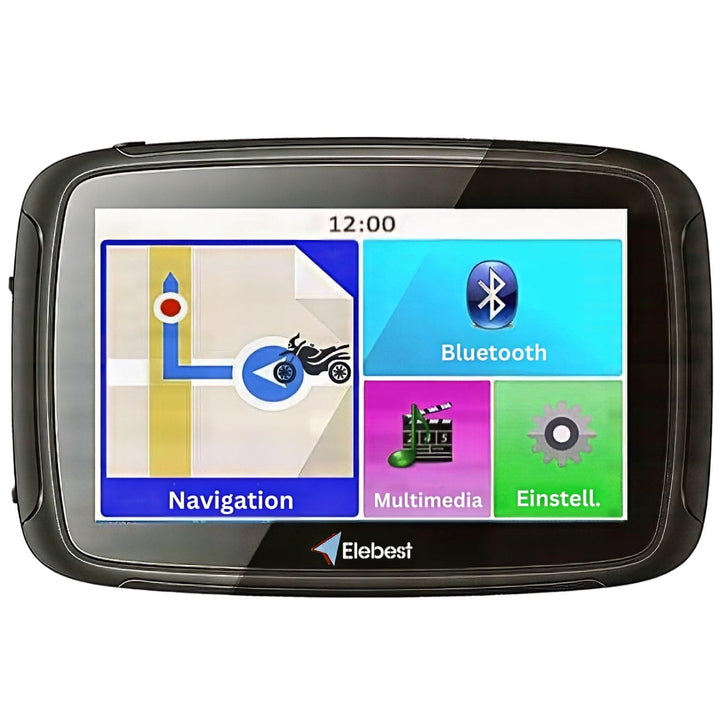 Elebest Rider W5 – 5 Zoll Motorrad-Navi | Wasserdicht (IPX7), Stabile Lenkerhalterung, Radarwarnung,