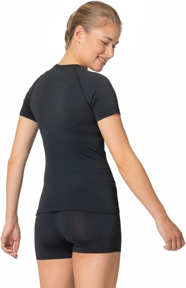 Odlo Damen Bl Top Crew Neck S/S Performance Light E T-Shirt XL Schwarz, XL Schwarz