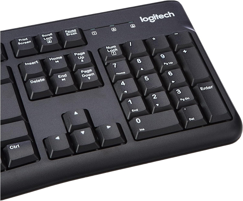 Logitech K120 Kabelgebundene Business Tastatur für Windows und Linux, USB-Anschluss, Leises Tippen,