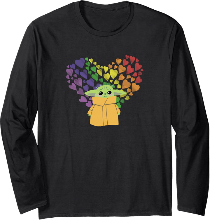 Star Wars The Mandalorian The Child Rainbow Hearts Langarmshirt