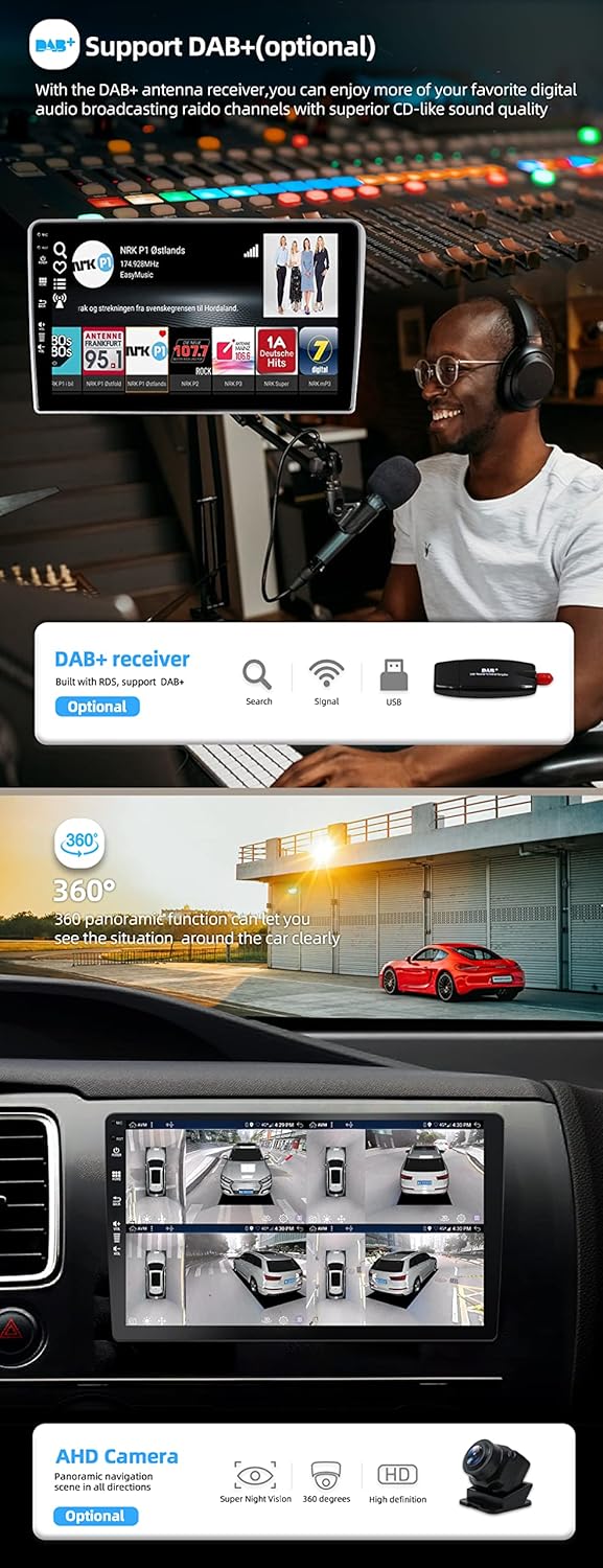 JOYX - 6G+128G - Android 13 IPS Autoradio Passt für Toyota Avensis (2002-2008) - Kabellos CarPlay/An