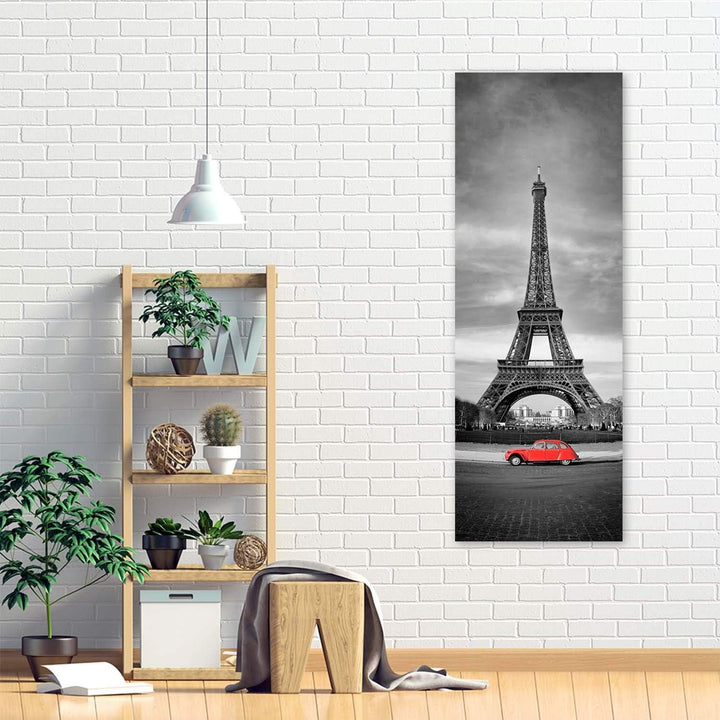 Feeby Wandbild Eiffelturm Modern Deko Kunst Bilder Paris schwarz-weiss 30x90 cm M14002 30x90 cm, M14