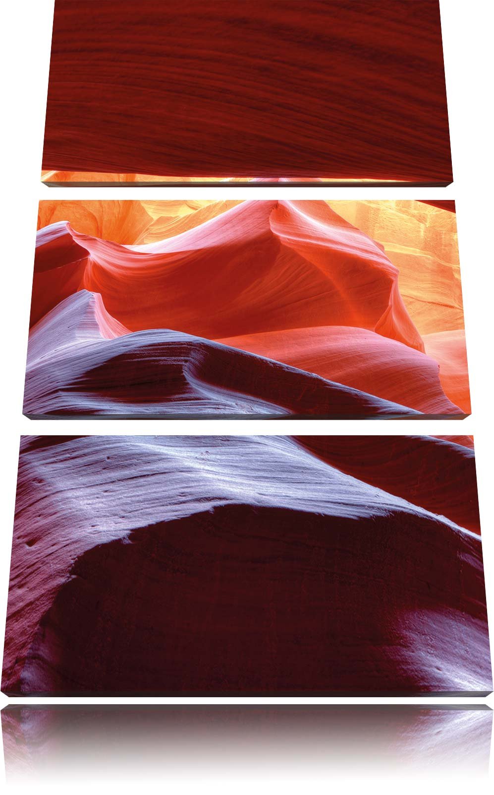 Pixxprint Antelope Canyon Arizona als Leinwandbild/Grösse: 3 Teilig (120x80) cm/Wandbild/Kunstdruck/