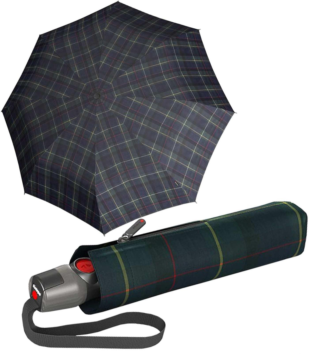 Knirps Taschenschirm T.200 Duomatic - stabil und sturmfest - Check hunter Einheitsgrösse check hunte