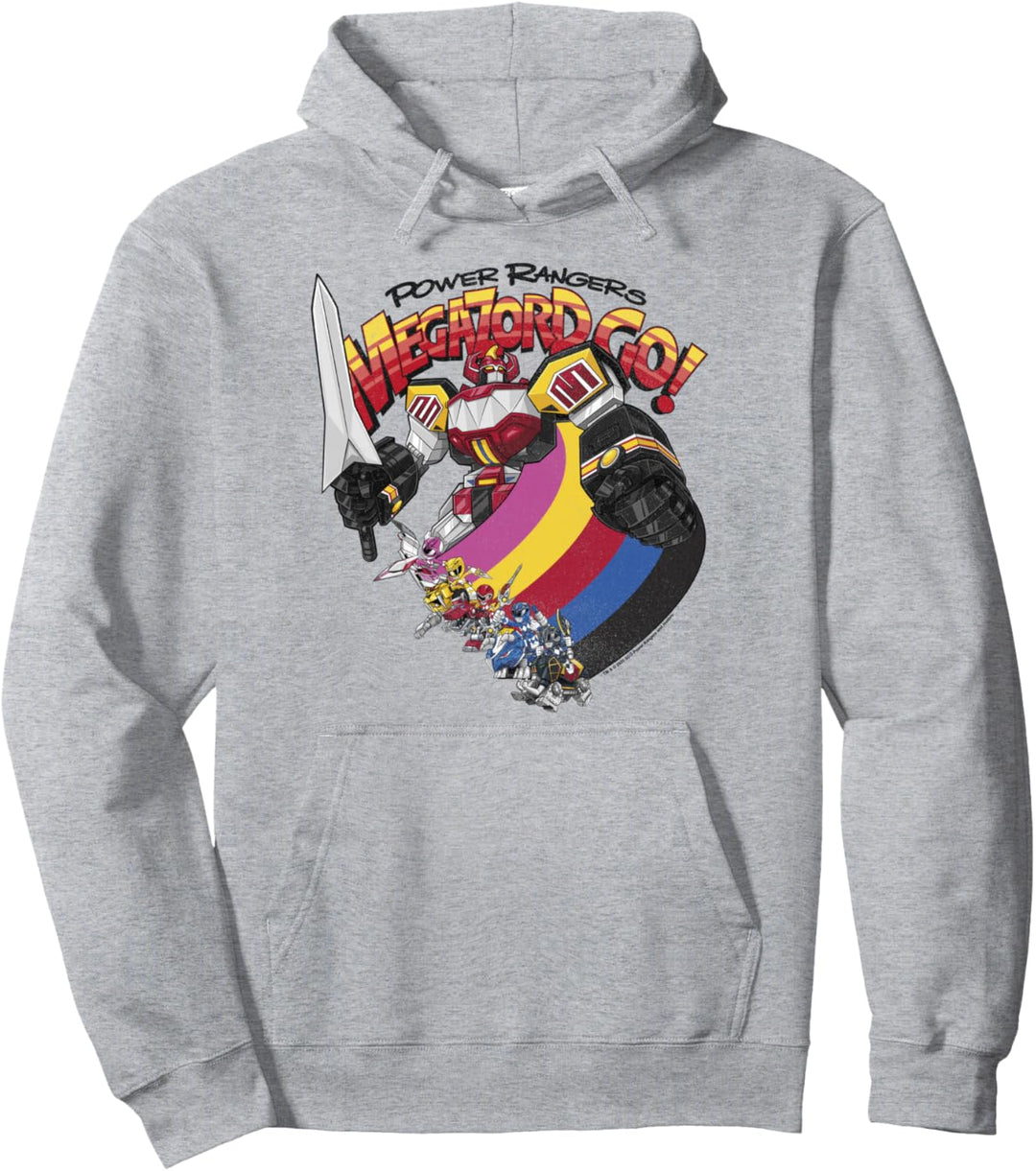 Power Rangers Megazord Go! Retro Rainbow Stripe Pullover Hoodie
