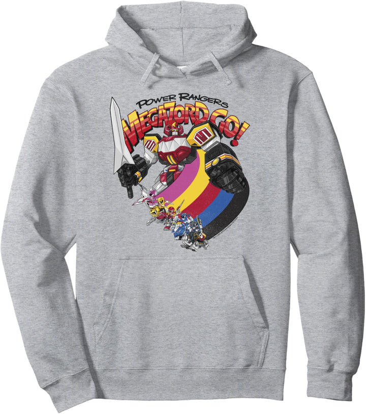 Power Rangers Megazord Go! Retro Rainbow Stripe Pullover Hoodie