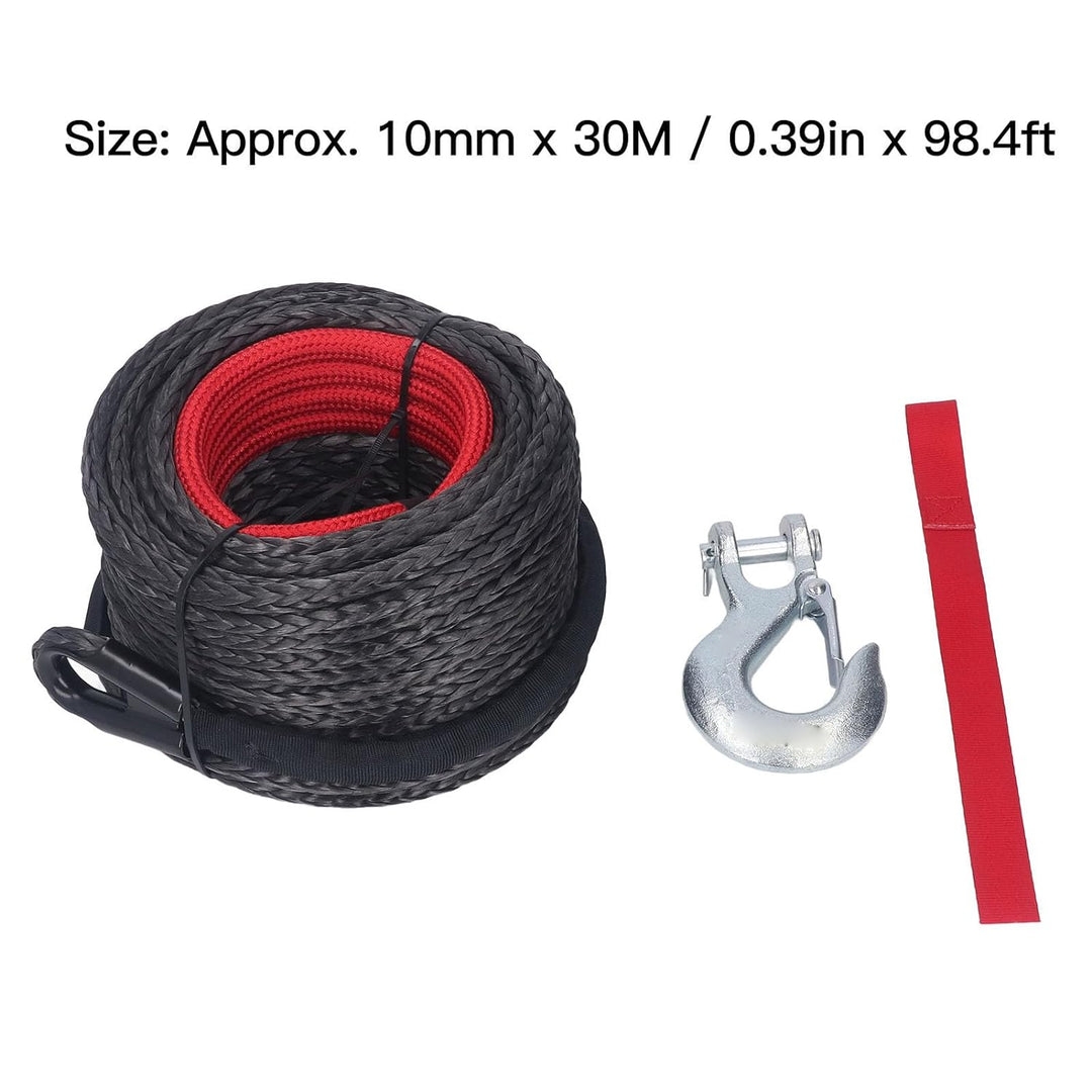 Synthetisches Windenseil, 10mm X 30m Synthetik-Kunststoff-Seil Seil-Winde Winden UV Beweis Abnutzung
