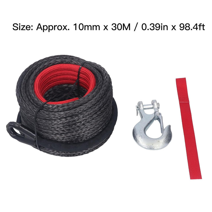 Synthetisches Windenseil, 10mm X 30m Synthetik-Kunststoff-Seil Seil-Winde Winden UV Beweis Abnutzung