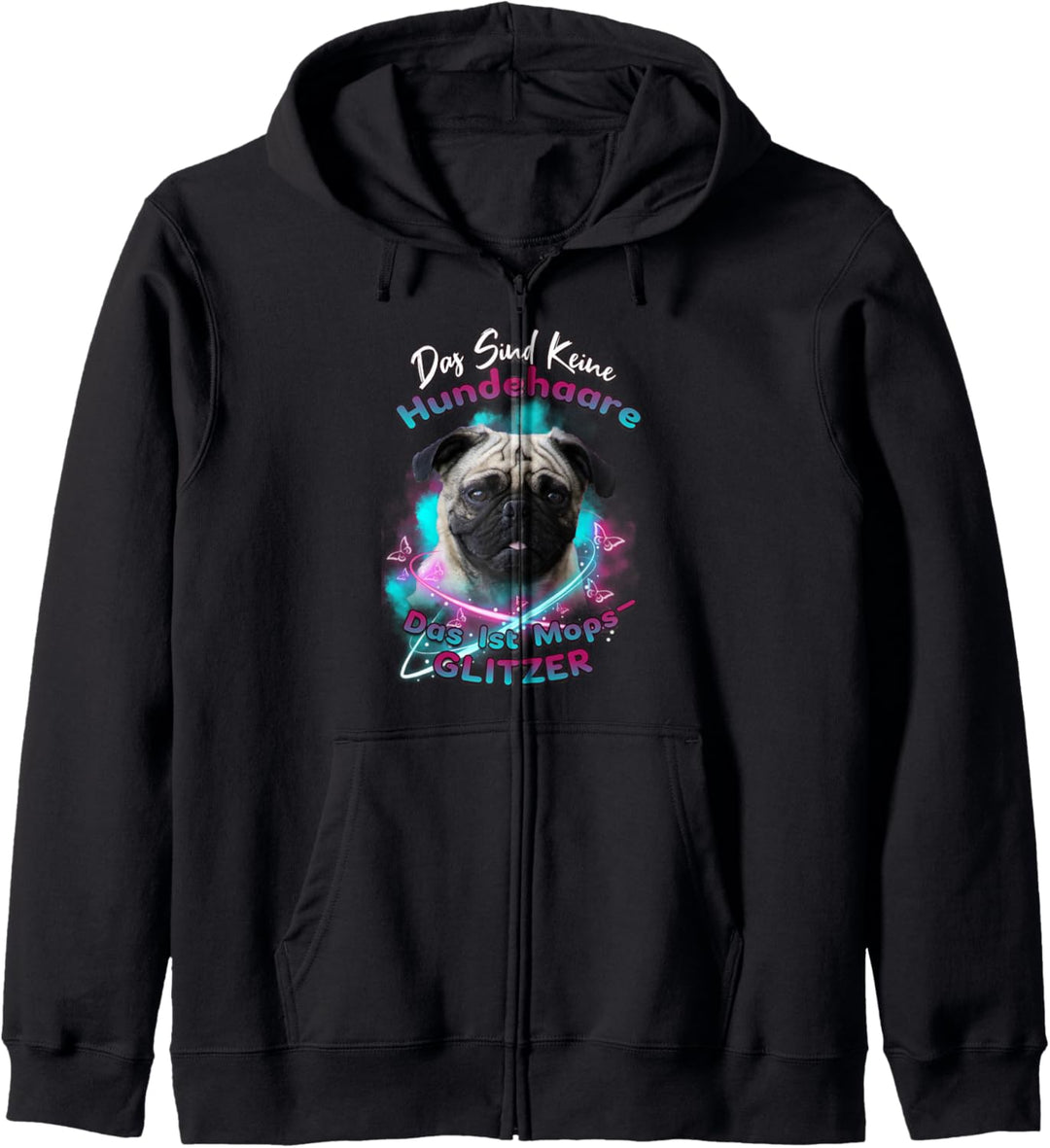Mops Hund Haustier Geschenk Hunderasse Kapuzenjacke