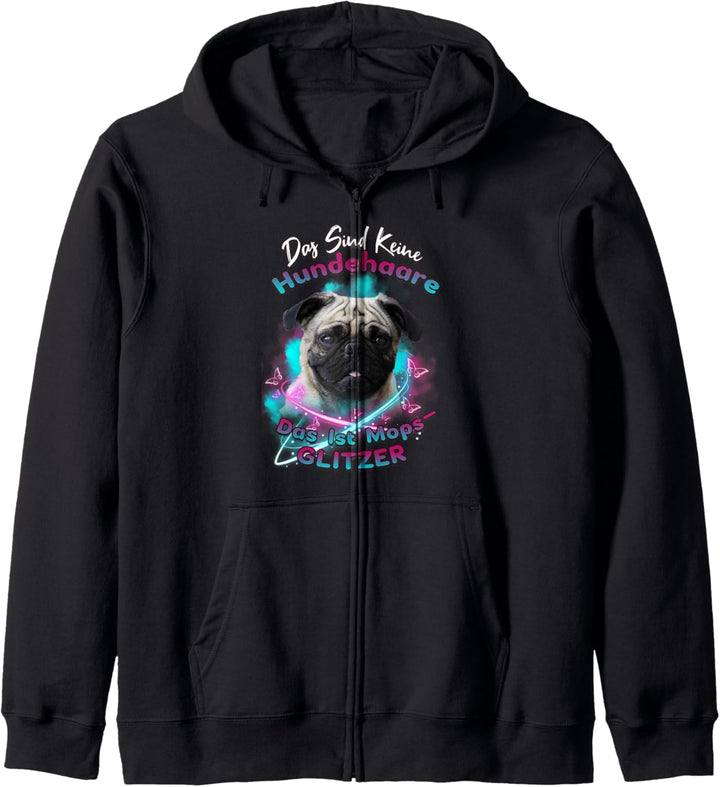 Mops Hund Haustier Geschenk Hunderasse Kapuzenjacke