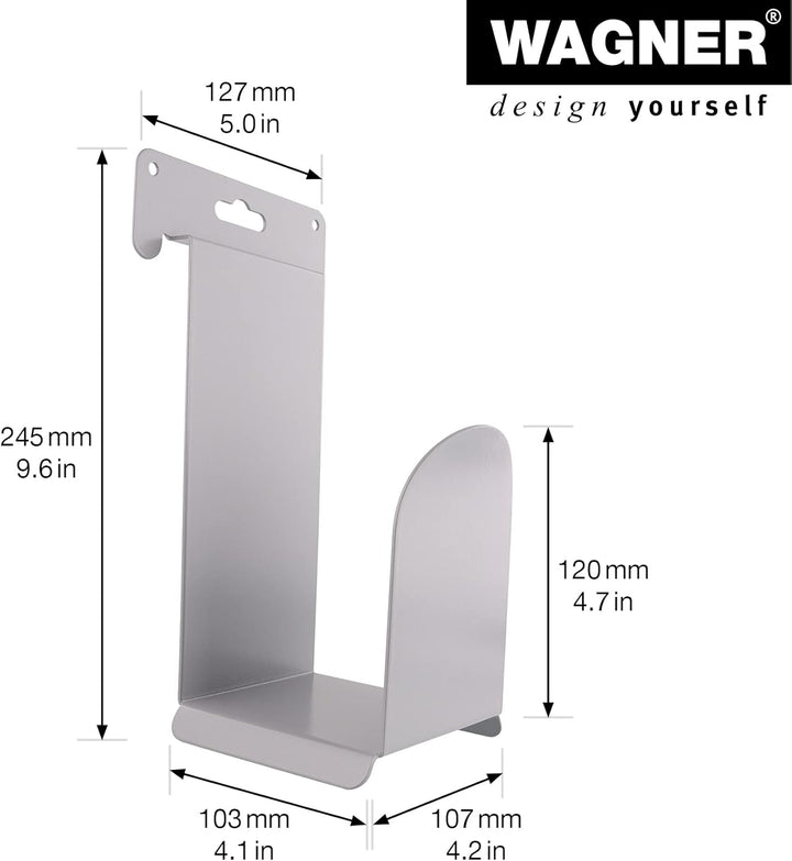 WAGNER - hooks4tools - Gerätehalter SCHLAUCH/KABEL - 127 x 103 x 245 mm, Stahl beschichtet Ral 9006,