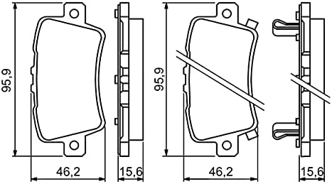 Bosch BP1121 Bremsbeläge - Hinterachse - ECE-R90 Zertifizierung - vier Bremsbeläge pro Set