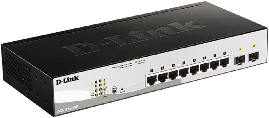 D-Link DGS-1210-08P/E Gigabit Smart Switch (8-Port, 2x SFP, 65W PoE-Budget) 10 Port|8x1G PoE(65W)|2x