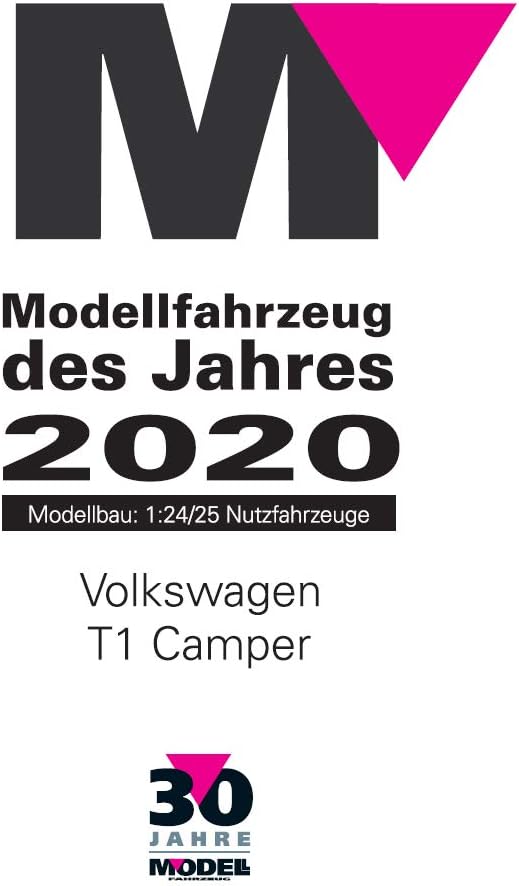 Revell 7674 Volkswagen VW T1 Bulli Camper, Campingbus zum Selberbauen 1:24, 18 cm Zubehör,