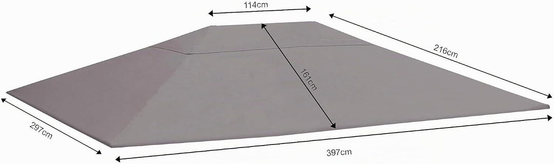 QUICK STAR Ersatzdach 250g Garten Pavillon 3x4m Grau Antik Pavillondach Ersatzbezug 4 x 3 m - 250g/m