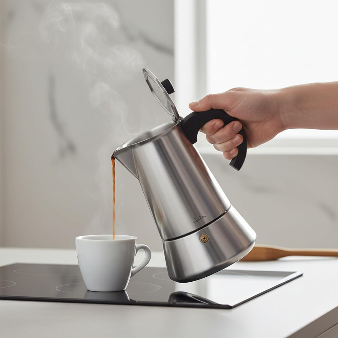 Jata Hogar Espressokocher, Edelstahl, Silber, 13 cm
