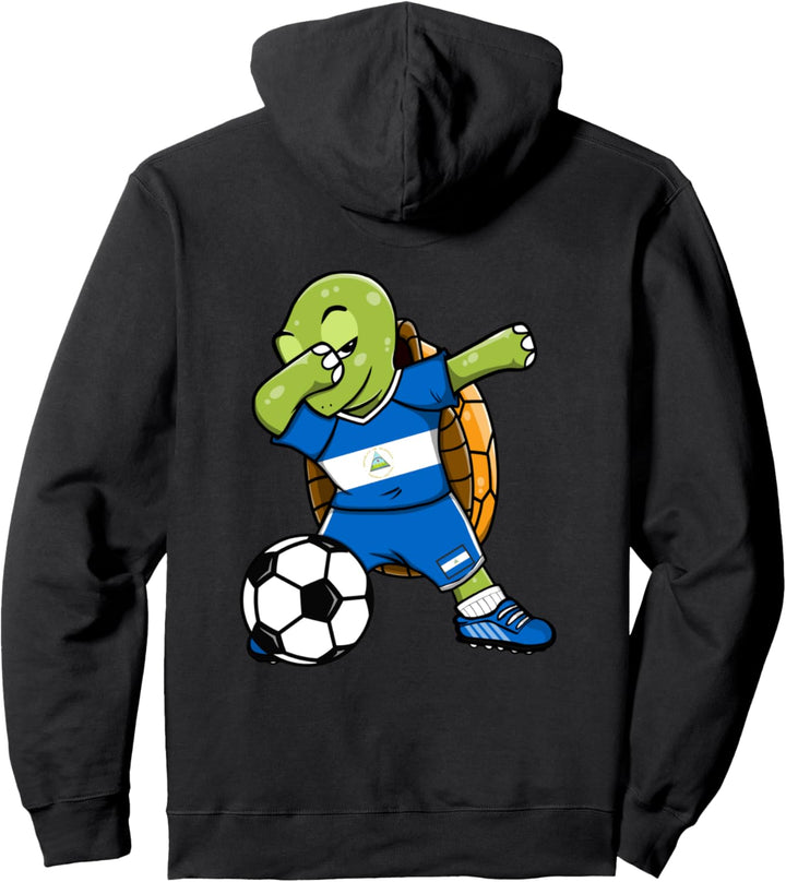 Dabbing Schildkröte Nicaragua Fussball Mannschaft Flagge Pullover Hoodie