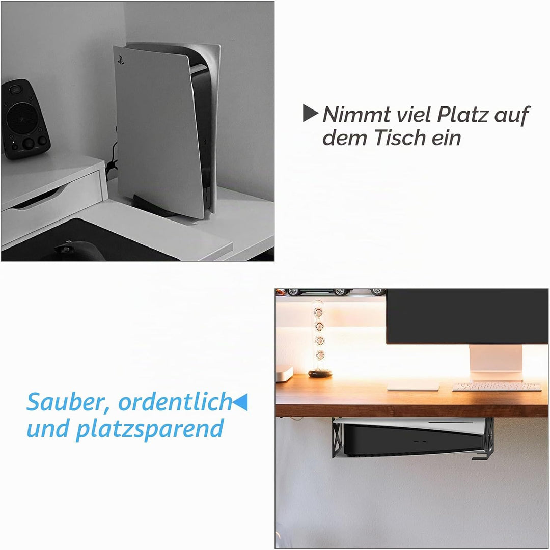 GEEKRIA Halterung für den Schreibtisch, kompatibel mit PlayStation 5 Konsolenständer, Aluminiumlegie
