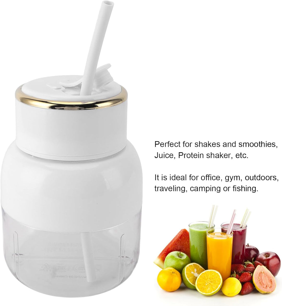Tragbarer Mixer, 800 Ml USB-wiederaufladbarer Mixer in Persönlicher Grösse mit Strohhalm, Kleiner Fr