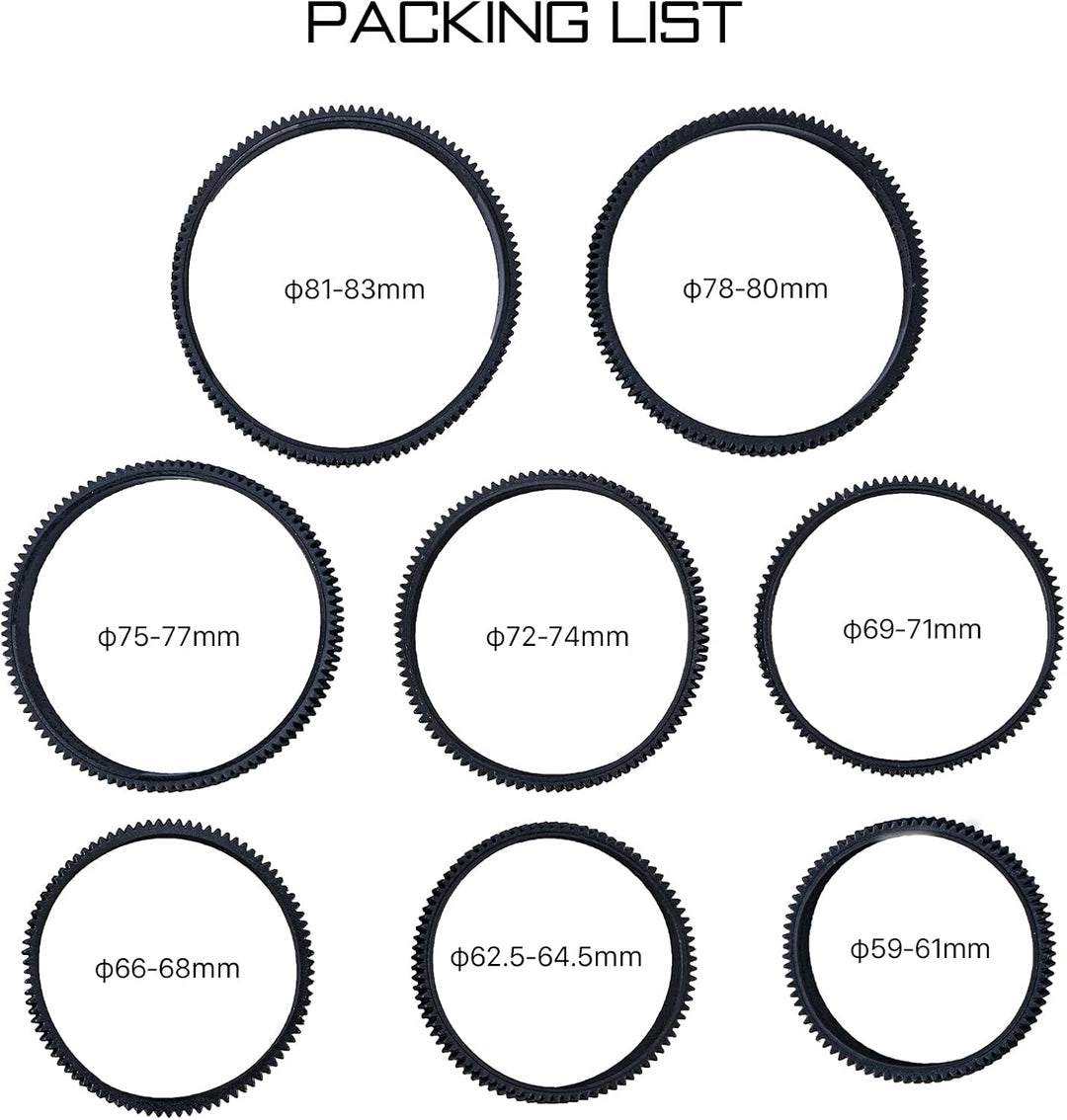 Tilta Seamless Focus Gear Ring (8 Stück), 360° Seamless Rotation Silent für Tilta Mini Follow Focus