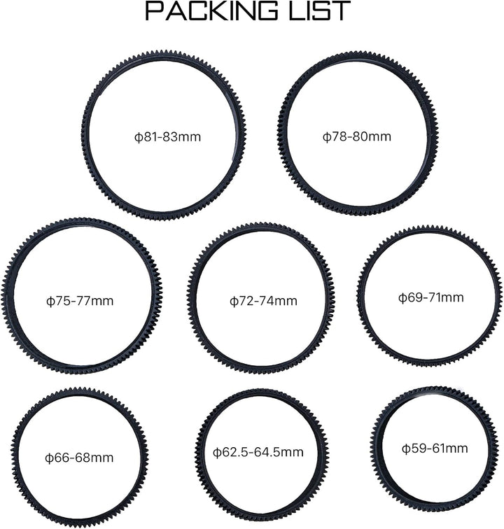 Tilta Seamless Focus Gear Ring (8 Stück), 360° Seamless Rotation Silent für Tilta Mini Follow Focus