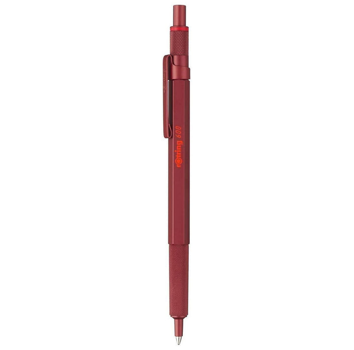 rOtring 600 Kugelschreiber | mittlere Spitze | Schwarze Tinte | Rot Schaft | nachfüllbar, rot