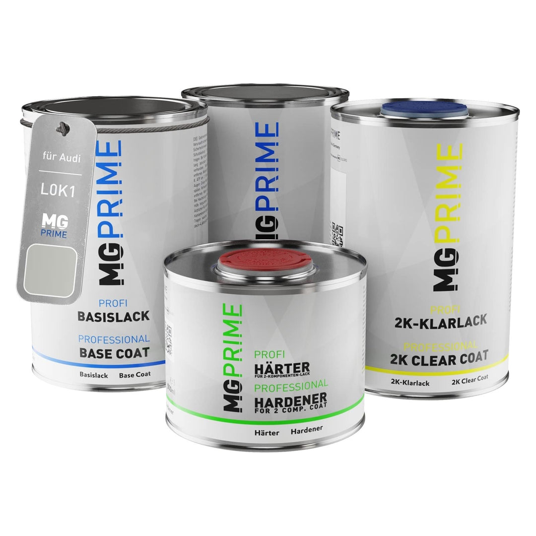 MG PRIME Autolack Dose Set für Audi L0K1 / 0K1 / 0R Oryxweiss Perlmutt/Tofanaweiss Metallic Grundlac