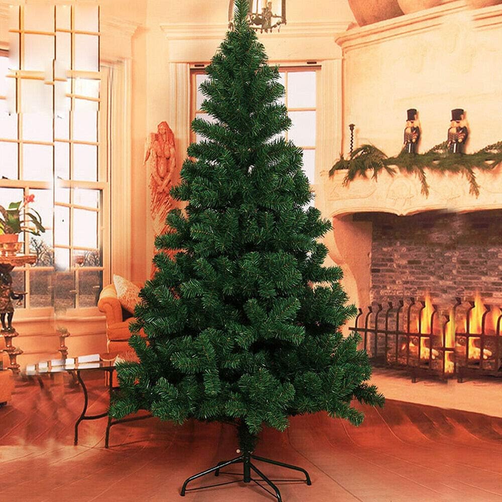 Trade-Shop Künstlicher Weihnachtsbaum Tannenbaum Christbaum Tanne, Plastik, Grün mit Deko-Schnee, 90